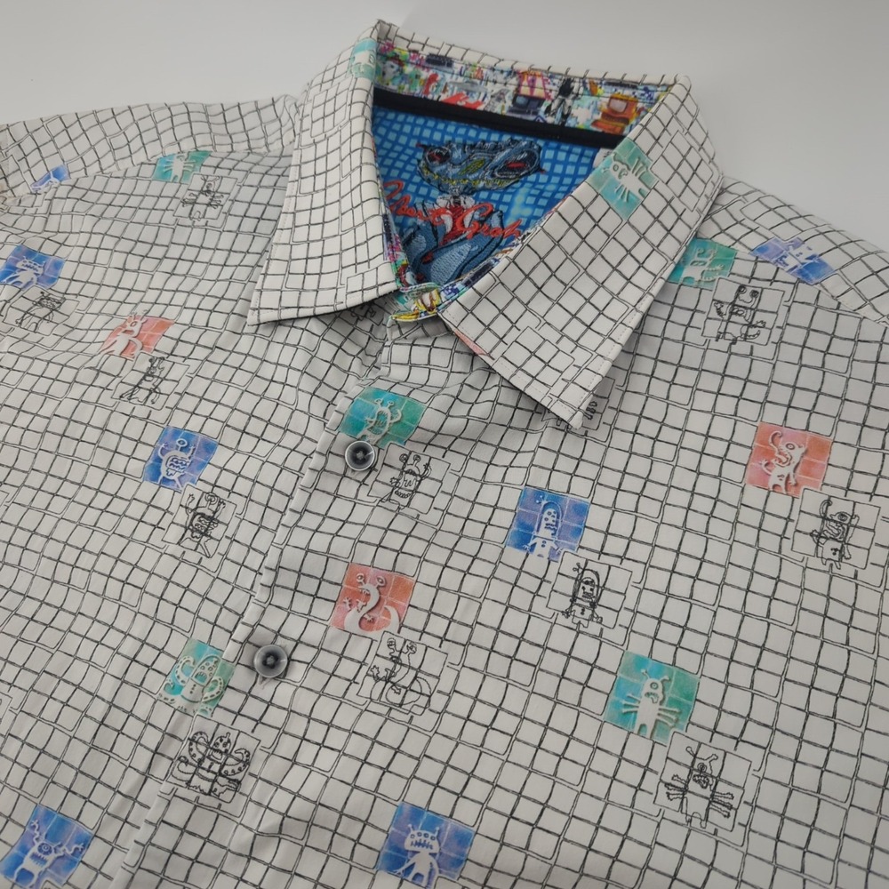 Robert Graham Shirt Mens 2XL Multicolor Classic Fit Abstract‎ Bold Dress Casual